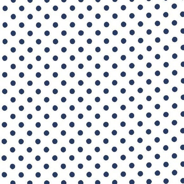 Dumb Dot Marine (DARK NAVY Dots) Color ~ Dumb Dot Polka Dot Collection by Michael Miller Cotton Quilt Fabric