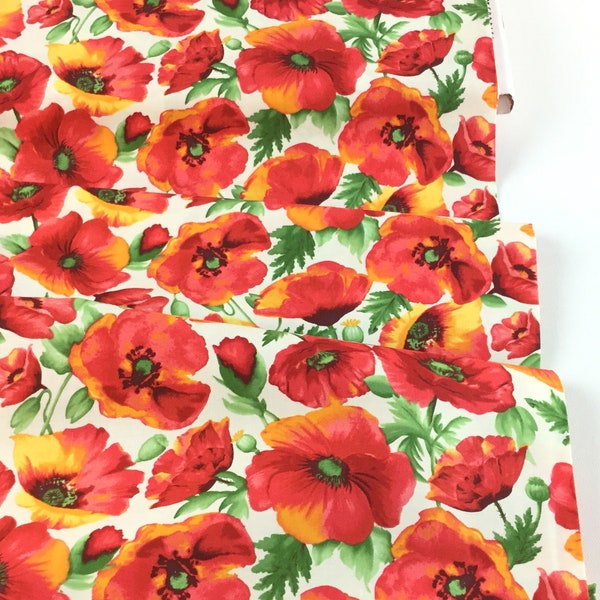 Field of Dreams Cream Fabric ~ Blooms of Beauty Collection from Michael Miller, 100% Quilting Cotton Fabric