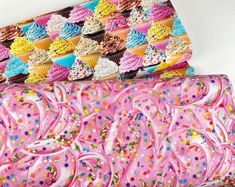 2 Fabrics: Sweet Frosting Pink or Cupcake, 100% Quilting Cotton ~ Got the Munchies Collection from Timeless Treasures The Sweet Life Fabric
