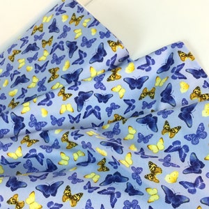 Butterfly Sunrise Blue Fabric ~ Sunflower Sunrise Collection from Benartex, 100% Quilting Cotton Fabric