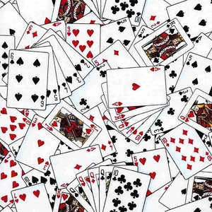 Fun Playing Cards White Fabric Show Me the Money Collection for Timeless Treasures Collection, 100% Quilting Cotton image 2