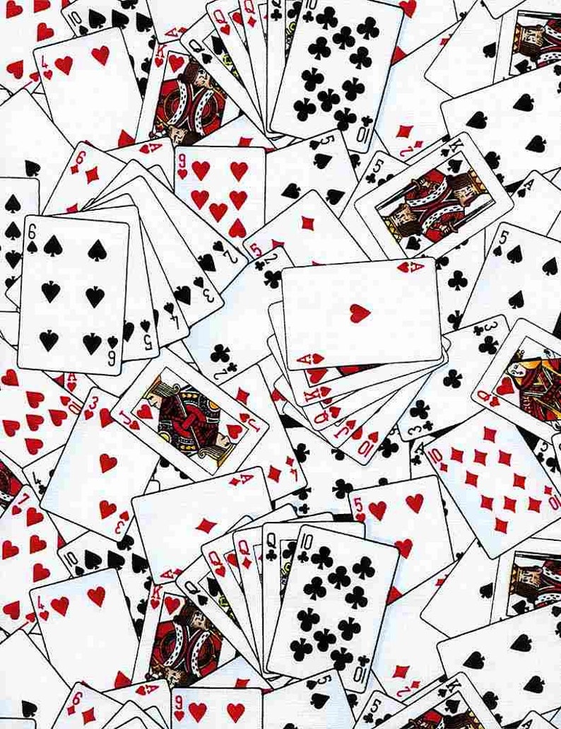 Fun Playing Cards White Fabric Show Me the Money Collection for Timeless Treasures Collection, 100% Quilting Cotton image 2