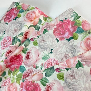 Packed Antique Jardin Roses Cream 100% Cotton Fabric ~ Jardin Collection from Timeless Treasures Fabrics