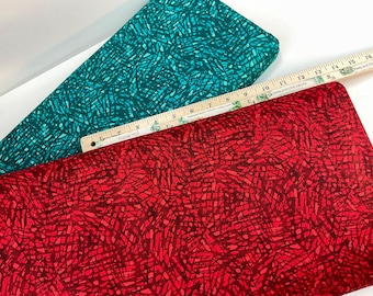 Colour Prism 2 Colors: Scarlet or Turquoise, 100% Cotton Fabric~ Christmas Spirit by David Galchutt, Holiday Scandi Nordic for Benartex
