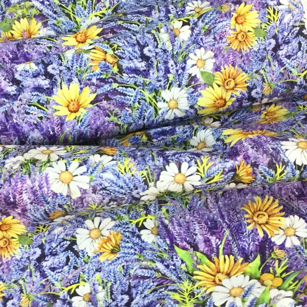 Lavender Collage Lavender Fabric~ Everyday Favorites by Mary Lake-Thompson for Robert Kaufman Collection, 100% Digital Quilting Cotton