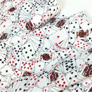 Fun Playing Cards White Fabric  ~  Show Me the Money! Collection for Timeless Treasures Collection, 100% Quilting Cotton