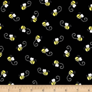 You Are My Sunshine Bees Black Background, 100% Cotton Fabric ~ Timeless Treasures Collection Fabrics
