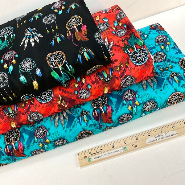 Dream Weaver Black or Turquoise Fabrics ~ Southwest Collection from Michael Miller Fabrics, 100% Quilting Cotton