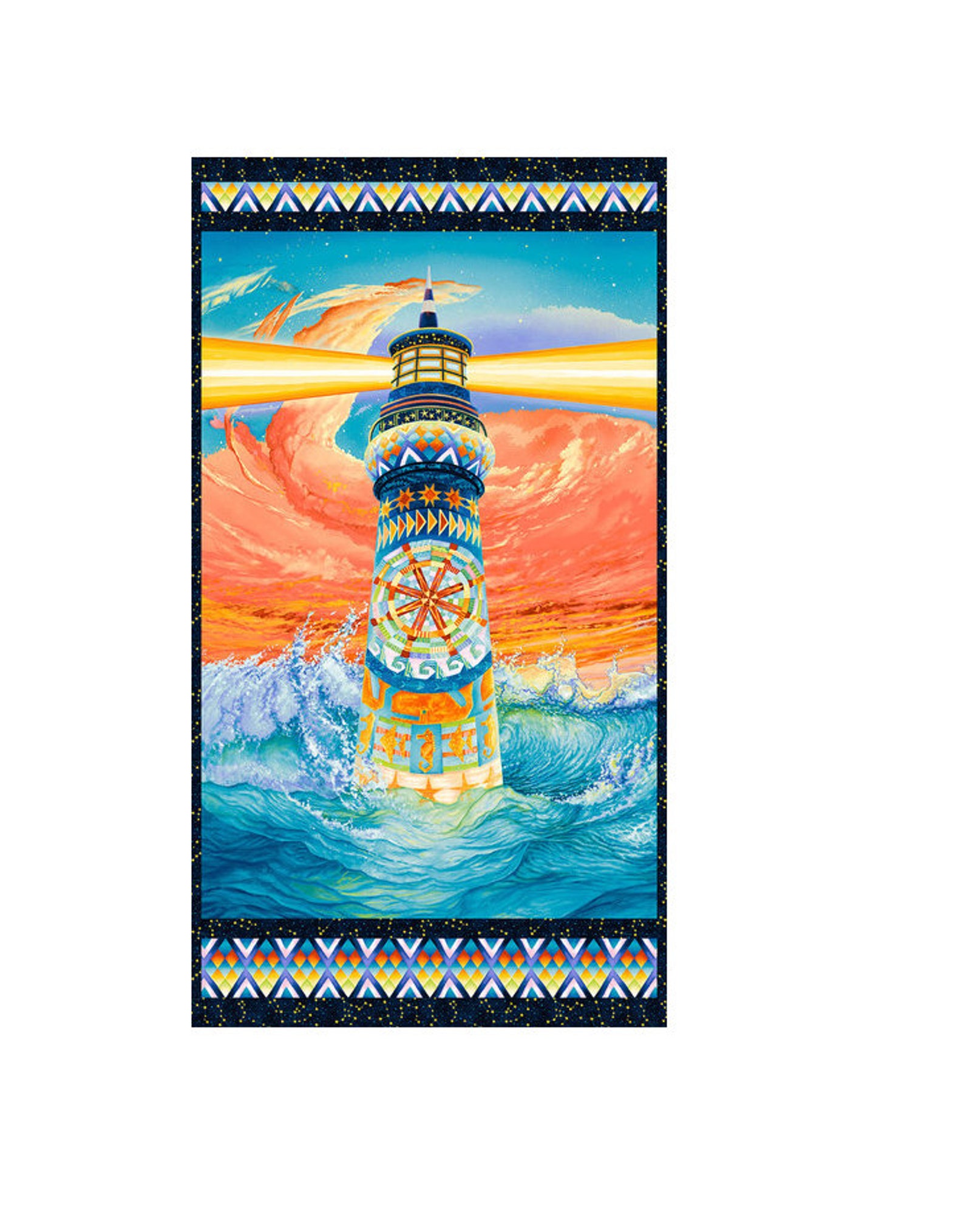 24 Lighthouse Panel Fabric The Lightkeepers Quilt Etsy