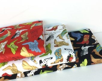 Bootery Black/ White/ Red Fabrics ~ Whoa Girl! Collection By Loralie Designs Fabric, 100% Quilting Cotton