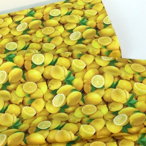 By the Yard ~ Lemons Yellow Fabric ~ Food Festival Collection designed by Elizabeth's Studio, 100% Cotton Quilt Fabric