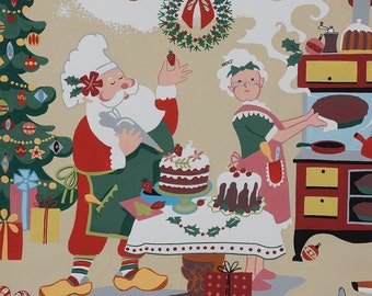 Sugar Plum Santa Cinnamon Color, 100% Quilting Cotton Fabric ~ Christmas Time Collection from Alexander Henry