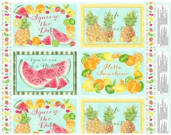 Squeeze the Day 24" Panel for 4 Place Mats ~ Squeeze the Day by Cynthia Coulter for Wilmington Prints