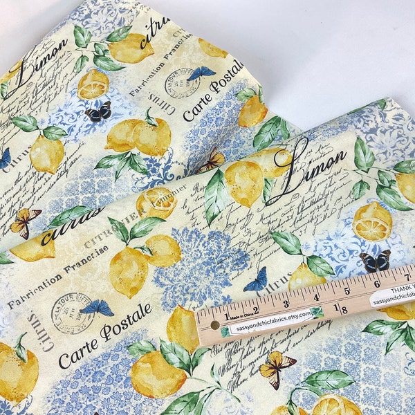 Citrons Tapestry Citrus Color Fabric ~ Limoncello Collection from Michael Miller Fabrics, 100% Quilting Cotton Fabric