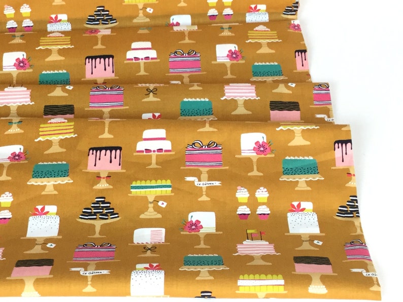 Michael Miller Collection Cotton Quilt SALE ~ By the Yard ~ Bake Shop Sweet Cakes Cinnamon Color ~ Bake Shop by Patty Solinger