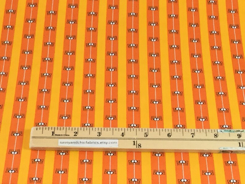 Spider Silk Orange Fabric Booooville Halloween Collection Etsy