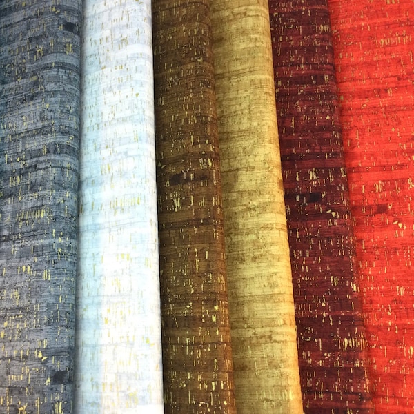 Uncorked 5 Colors: Charcoal/ Chocolate/ Cork/ Merlot/ Candy Apple Cotton Fabrics with Metallic Gold ~ from Windham Fabrics
