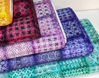 Patchwork Soiree Pink/ Aqua/ Lavender Cotton Fabric ~Soiree Collection by Dan Morris for QT Fabrics