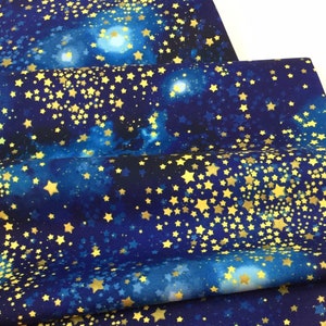 Stargazers Metallic Gold Stars Stratosphere Fabric  ~ for Robert Kaufman, 100% Quilting Cotton