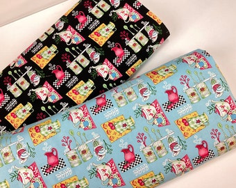 Baking Accessories Black or Blue Fabric ~ Let's Bake Collection by Ronnie Thomas for StudioE Fabrics, 100% Quilting Cotton