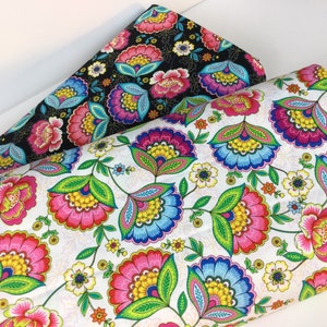 Dazzling Blooms Black or White Fabrics ~ Dazzling Garden Collection by Kanvas Studio/Benartex Fabrics, 100% Cotton