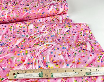 Sweet Frosting Pink, 100% Quilting Cotton ~ Got the Munchies Collection from Timeless Treasures The Sweet Life Fabric