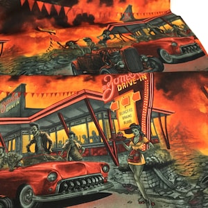 Nicole's Prints Zombie Drive-In Apocalypse , Alexander Henry Fbrics,  Quilt Cotton