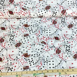 Fun Playing Cards White Fabric Show Me the Money Collection for Timeless Treasures Collection, 100% Quilting Cotton image 3