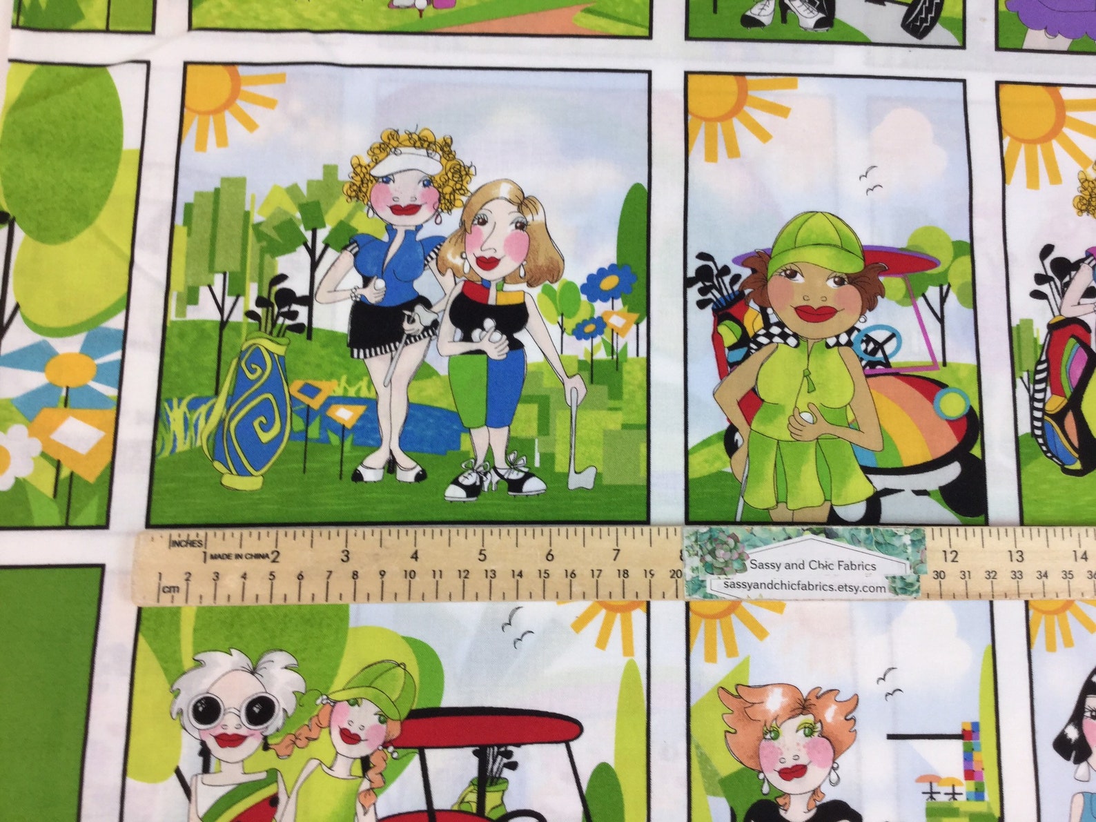 23 Golf Happy Fabric Panel Golf Happy Collection by Etsy