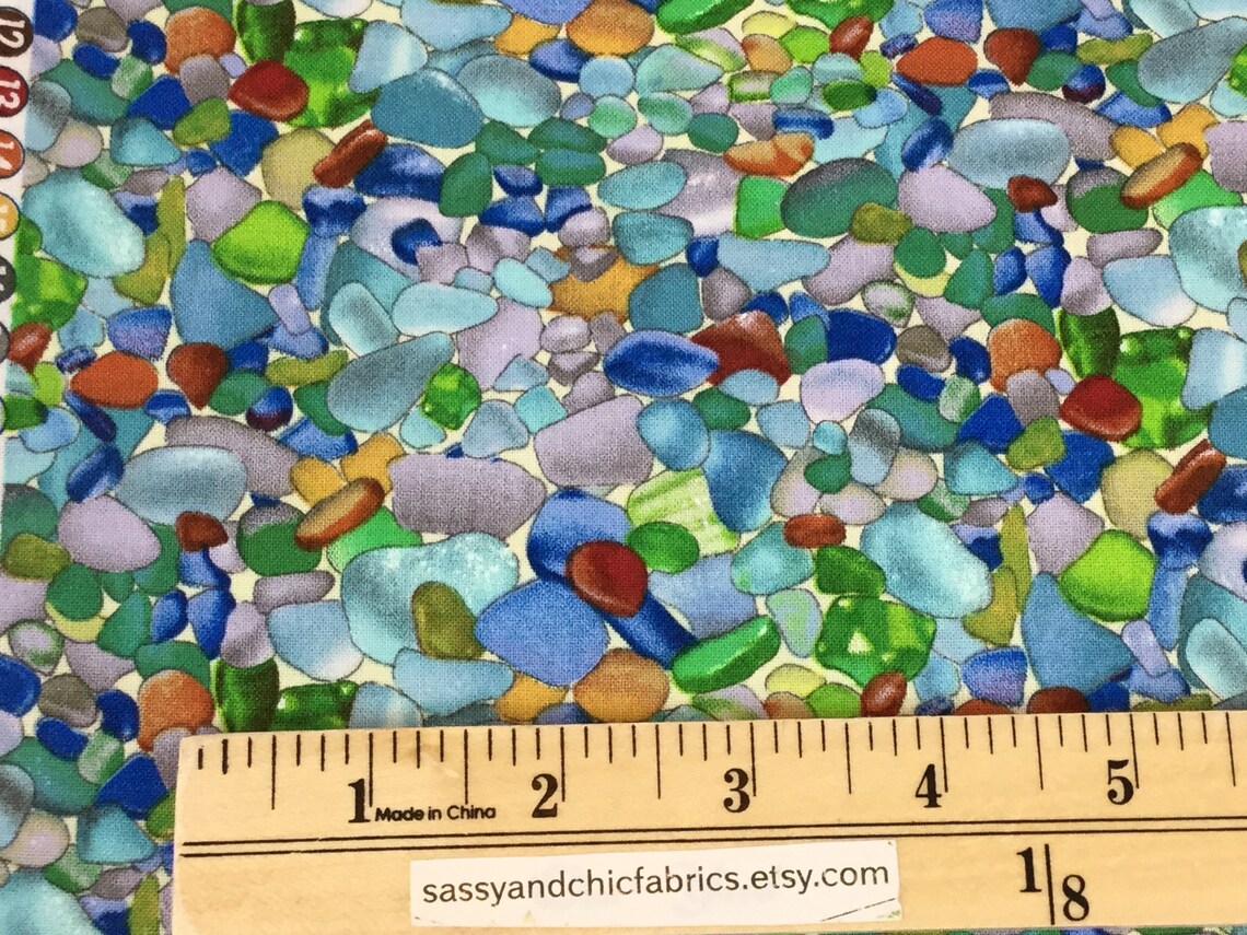 Under the Sea Sea Glass Multi Fabric Designed by Etsy