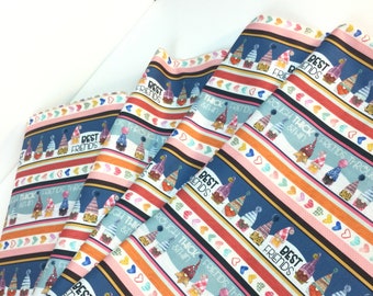 9 Dollars/ Yard SALE ~ Gnomes Stripe Multi Fabrics ~ Love You! Gnome-atter What Collection from Michael Miller