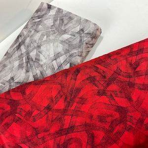 Tire Tracks Red or Charcoal Fabric ~ Ride Free Collection from QT Fabrics, 100% Quilting Cotton