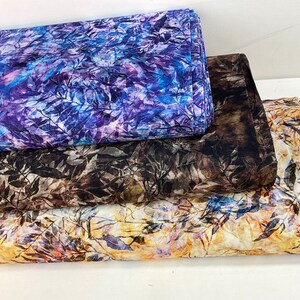 BTY ~ Large Leaves 3 Colors: Amber/ Charcoal/ Violet Fabric ~ Periwinkle by Dan Morris for QT Fabrics, 100% Cotton