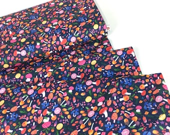 Holiday Mushrooms Multi Fabric ~ Rebel without a Claus Collection by Miriam Bos for Dear Stella Design, 100% Quilting Cotton