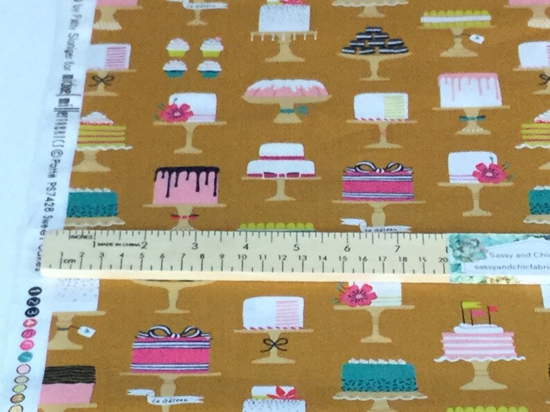 Michael Miller Collection Cotton Quilt SALE ~ By the Yard ~ Bake Shop Sweet Cakes Cinnamon Color ~ Bake Shop by Patty Solinger
