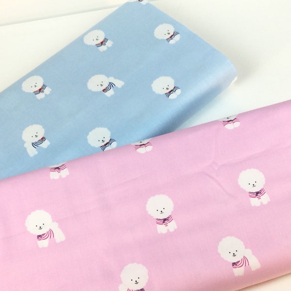 Bichon Frisse Princess or Sailor Colors Fabric ~ Bichon Frisse Collection from Michael Miller Fabrics, Quilting Cotton