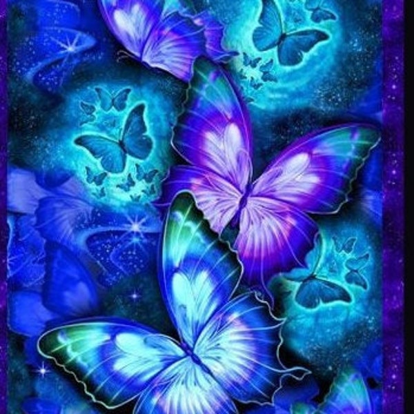 22"by44" Cosmic Butterfly Panel ~ Cosmic Butterfly Collection from Timeless Treasures Fabrics, 100% Digital Cotton