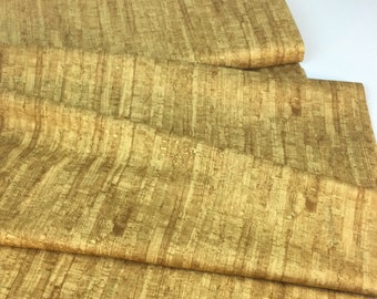 Uncorked Cork Color, 100% Cotton Fabric with Metallic Gold ~ from Windham Fabrics