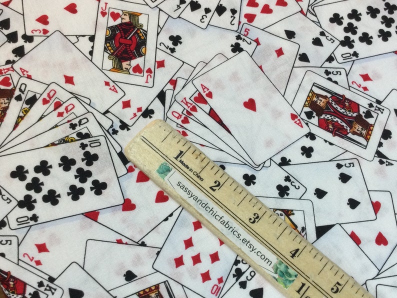 Fun Playing Cards White Fabric Show Me the Money Collection for Timeless Treasures Collection, 100% Quilting Cotton image 8