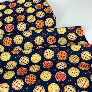 Cherry Pies Navy Fabric ~ Cherry Pie Collection by Gail Cadden for Timeless Treasures Fabrics, 100% Quilting Cotton