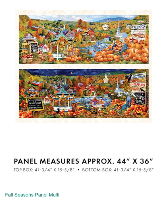 By the 36” Panel, Fall Season,  100% Cotton Fabric ~ Sew Seasonal Collection from Benartex Fabric