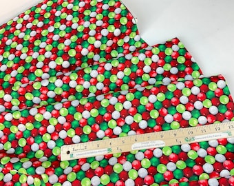 Festive Gumballs Multi 100% Cotton Fabric ~ Sweet Holidays Collection from Kanvas Studio for Benartex Fabrics