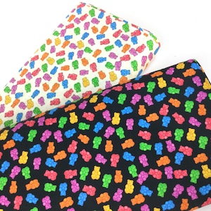 Jelly Bears Cream or Black Fabric ~ Happy Harvest Collection by Dan Morris for QT Fabrics, 100% Quilting Cotton