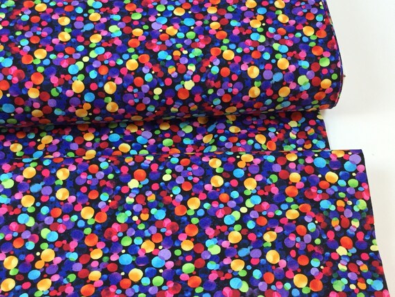 Floating Rainbow Dots 100/% cotton fabric sold by the yard