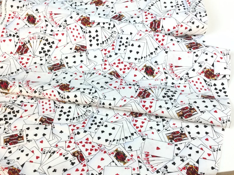 Fun Playing Cards White Fabric Show Me the Money Collection for Timeless Treasures Collection, 100% Quilting Cotton image 6