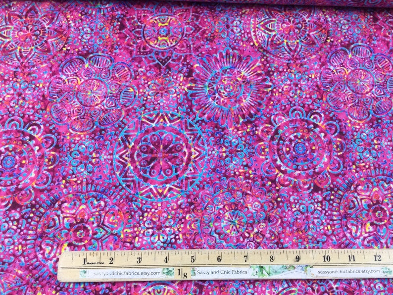 Mandalas Magenta or Stone Fabrics Zanzibar Collection from Dan Morris for QT Fabrics, 100% Quilting Cotton Fabric image 7