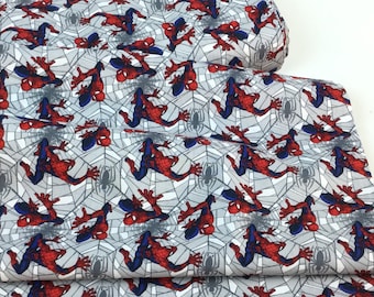 Spiderman Web Crawler Gray Fabric ~ from Springs Creative Fabrics for Disney, 100% Cotton Fabric