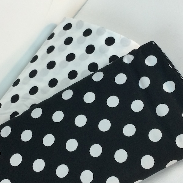 Sevenberry White/Black Polka Dot VERY LIGHTWEIGHT100% Cotton Fabric ~ by Sevenberry Petit Basics Collection for Robert Kaufman