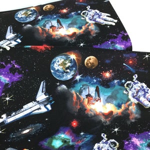 Astronauts Black Fabric ~ In Space Collection designed by Elizabeth's Studio, 100% Quilting Cotton Fabric