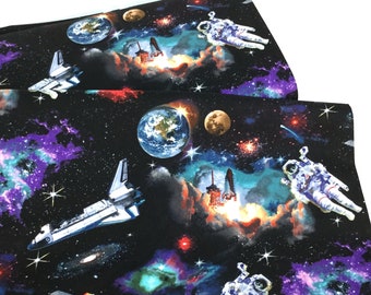 Astronauts Black Fabric ~ In Space Collection designed by Elizabeth's Studio, 100% Quilting Cotton Fabric